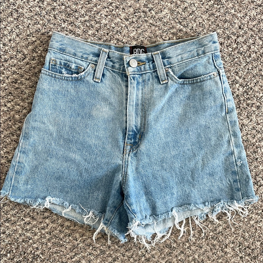 BDG High Rise Blue Denim Mom Shorts